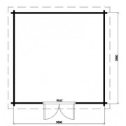 Lugarde Log Cabin Laren 350 x 350cm PLANNING COMPLIANT Buildings Under 2.5m High