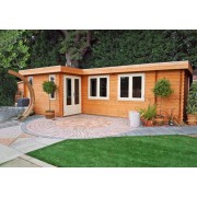 Lugarde Log Cabin Bordeaux 350 x 700cm PLANNING COMPLIANT Buildings Under 2.5m High