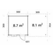 Palmako Cabin Elsa 8.7 + 8.1m2