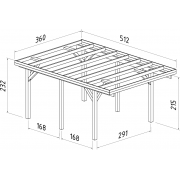 Palmako Carport Karl 11.7m2 Timber Garages & Carports