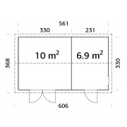Palmako Shed Olaf 16.9m2